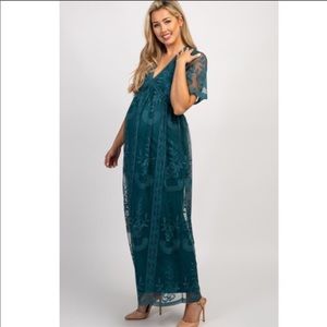 Pinkblush lace overlay dress